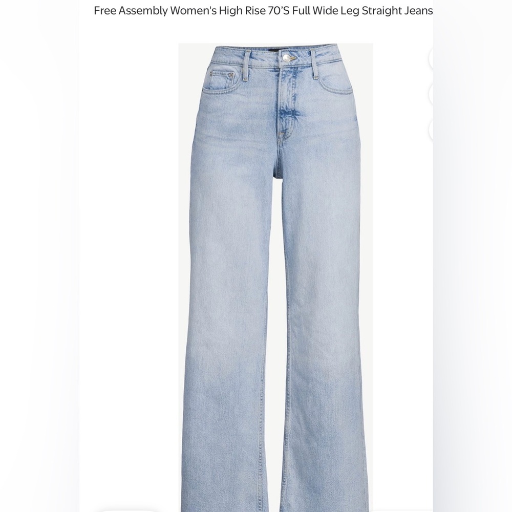 Free Assembly Women's High Rise Wide Leg Jeans